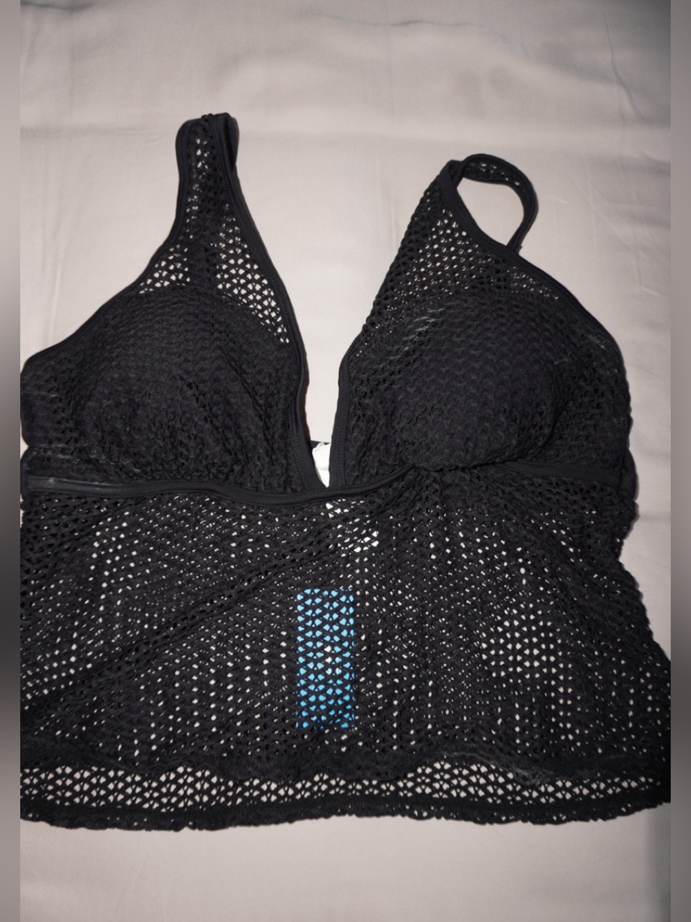 Cupshe Black Crochet Swim Bralette